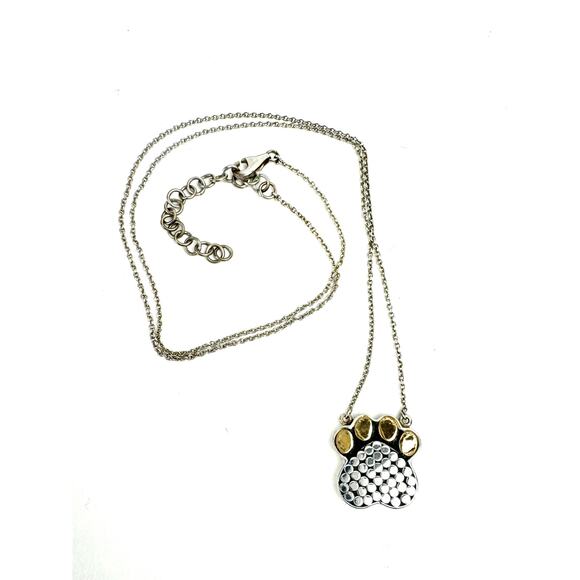 Kathy Kamei Hope for Paws Necklace Sterling 925 Silver Gold Vermeil - Picture 2 of 5